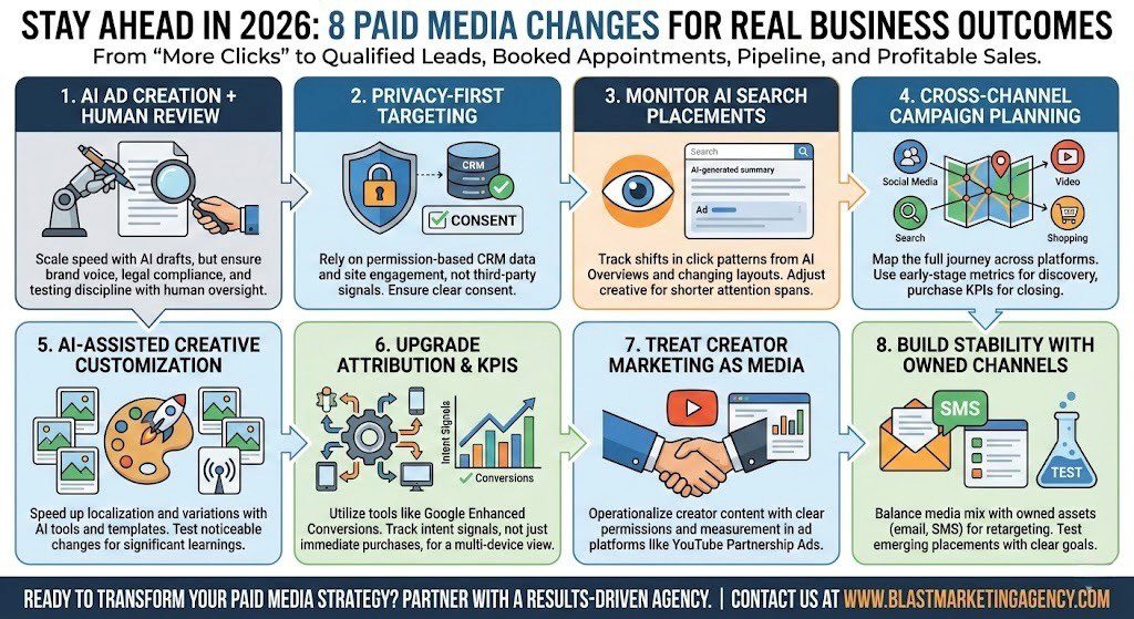 Paid media strategy infographic to outperform competitors using PPC services in NJ